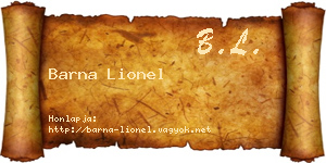 Barna Lionel névjegykártya