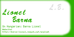 lionel barna business card